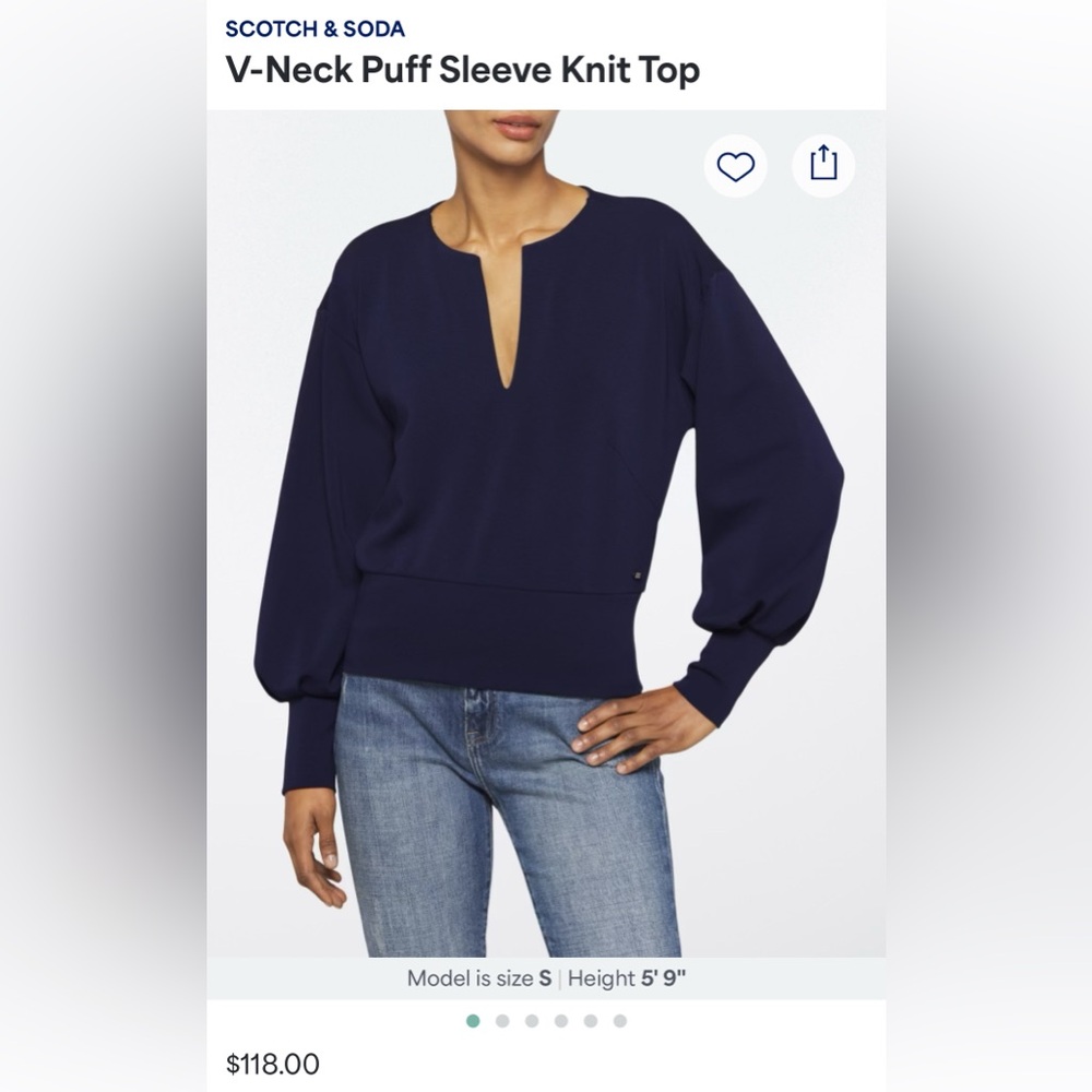 Scotch & Soda Deep Blue V-Neck Sweater
